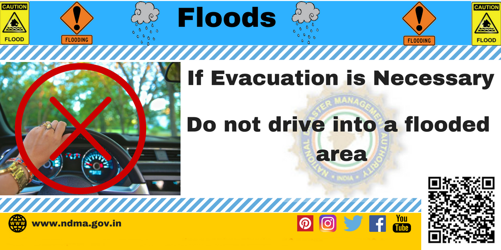 If evacuation is necessary - do not drive into a flooded area